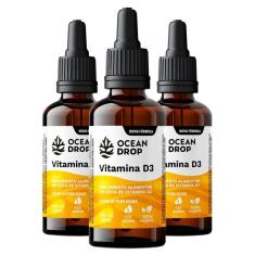 Kit 3x Vitamina D3 Colecalciferol 2000 UI Gotas - Ocean Drop-Unissex