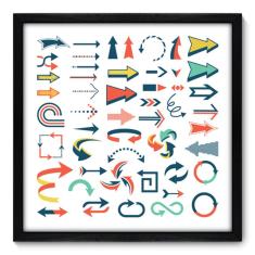 Quadro Decorativo - Setas - 50cm x 50cm - 088qndcp