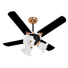 Ventilador De Teto Venti-Delta New Zeta 4 Pás Laqueada Preto/Cobre 220V