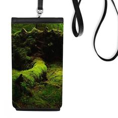 Bolsa para celular com estampa florestal, ciência, natureza, paisagem, bolsa para celular pendurada, bolso preto