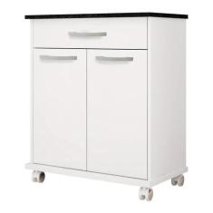 Balcão de Cozinha 2 Portas 1 Gaveta Girassol  Kaiki Móveis, Branco