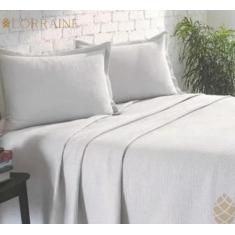 Kit Colcha Piquet Favo Döhler Queen 3 Peças 100% Alg Prata