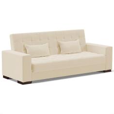 Sofá Cama Decorativo 210Cm Beesley Linho Bege - Gran Belo