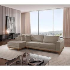 Sofá Cronos 03 Metros Chaise Lado Esquerdo Meu Sofá Online B002 Veludo Capuccino