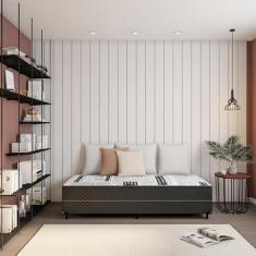 Cama Box Solteiro Conjugada Napoli D28 Ortopédico Preta - Mobly