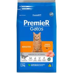 Ração Premier Pet Gatos Ambientes Internos Adultos Frango - 1,5 Kg