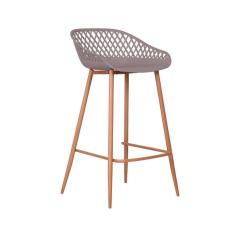 Banqueta Polipropileno e Aço Mônaco Média Fratini Cardo Camurça