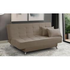 Sofá Cama 3 lugares 1,80m Diana Suede Capuccino Adonai Estofados