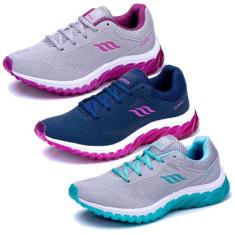 Kit 3 Pares Tênis Feminino Esportivo  Academia Corrida Combo - Olimpak