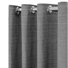 Cortina Rústica 300x250 Ilhós Cromado Charme Admirare, Cinza