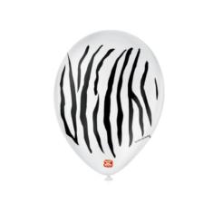 Balões São Roque 9 Polegadas Tema Zebra Branco e Preto 25 unidades