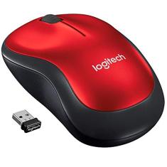 Mouse sem fio Logitech M185 com Design Ambidestro Compacto, Conexão USB e Pilha Inclusa - Vermelho