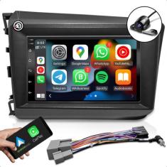 kit multimidia android bluetooth carplay + moldura 7 pol honda civic  