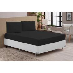 Jogo De Lençol Microfibra Casal Queen 3 Peças Preto - Confecções evang