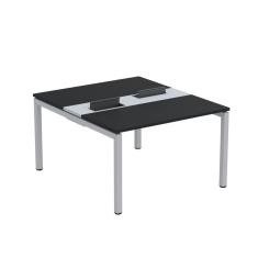 Mesa Plataforma Dupla com Pé de Aço para Coworking 110X140/2P PDC11/14/2P Preto/Cinza