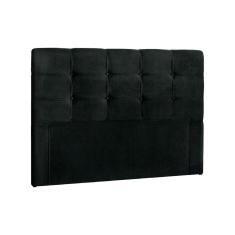 Painel De Cama Box Estofada - Clean Plus Casal - Suede Negro - Simbal