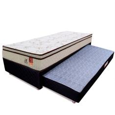 Cama Box Solteiro Colchão Molas Ensacadas Bicama Auxiliar de Espuma 88x188x55cm - bf Colchões