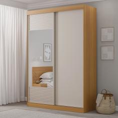 Guarda-Roupa Solteiro 2 Portas 1 Porta com Espelho Samambaia CabeCasa MadeiraMadeira