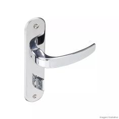 Fechadura Para Banheiro Aço Zamac Vic 929-80 Com Espelho Pado Cromado