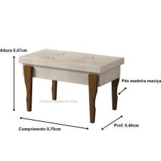 Recamier Captone Espanha Pés Madeira 0,70 Cor Bege Comprar - Comprar M