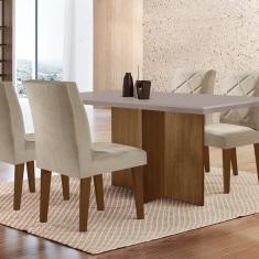 Conjunto Sala De Jantar Mesa Com 4 Cadeiras Cayman Espresso M