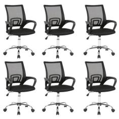 Kit 6 Cadeiras Escritório Diretor Tela Mesh Manchester - Espresso Móve