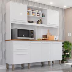 Armário para Cozinha 6 Portas 2 Gavetas Luna Plus Imop Móveis Branco