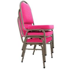 03 Cadeiras Para Hotel E Auditório Linha Hotel Rosa