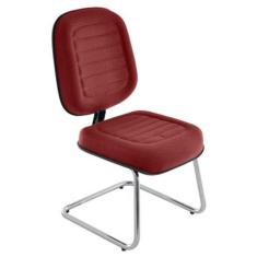 Cadeira Diretor Para Escritório Cromada Linha Blenda Vermelho