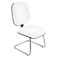 Cadeira Diretor Para Escritório Cromada Linha Blenda Branco