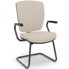 Cadeira De Escritório Fixa Executiva Office Preto Slim Alta Flexi P03 Vinil Beg