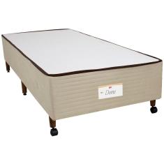 Base Box de Solteiro Castor Dome com Revestimento em Tecido Suede 40x88x188cm - Bege