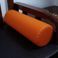 Travesseiro de pescoço redondo para dormir, travesseiro cervical de couro PU impermeável com reforço longo, travesseiro de reforço de cilindro de rolo com capa removível, travesseiro de cint