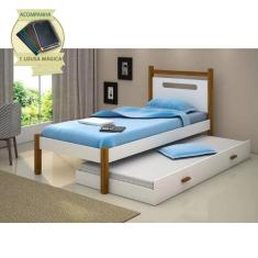 Beliche Montessoriana Design Infantil Eloa Solteiro  - Branco/amêndoa 