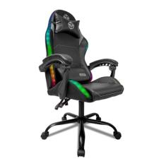 Cadeira Gamer TGT HR RGB | Reclinável 135° | Couro PU | LED RGB | Almofadas Lombar e Pescoço | Preto | TGT-HR-RGB01