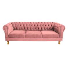 Sofá Chesterfield Duque 3 lugares 2M - Suede Rosa / sala de estar, rec