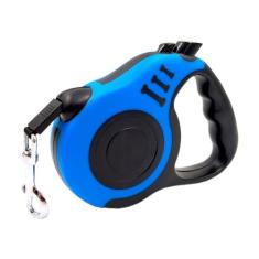 Guia Retrátil Para Passeio Coleira Cachorro 5 Metros - Sunoro, Azul