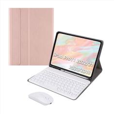 Teclado Redondo + Mouse + Capa Para 2022/2021/2020/2018 iPad Pro 11 Polegadas