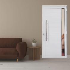 Porta Lambril de Alumínio 210 x 90cm com Puxador e Visor Linha 30 Lado Direito