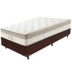 Cama Box Marrom E Colchão King Best Molas Ensacadas Solteiro 88x188x33 Anjos