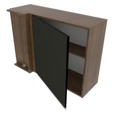 Armário Aéreo de Canto Glamy 1 Porta Rustic/Preto Madesa