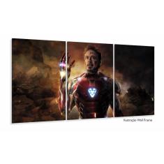 Quadro Homem de Ferro Para Quarto 120x60 3 peças Mosaico