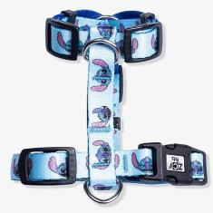 Zonacriativa Pets Stitch - Disney PP Peitoral Para Cachorro Azul Nylon Desenho Animado Cinto de Segurança para Cachorros Harness Design Inspirado em Stitch da Disney