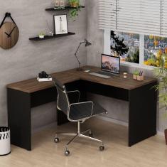 Mesa De Escritório em L 120x150cm Tampo 30mm Nogal