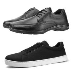 Kit Sapato social masculino conforto + Tênis casual masculino-Masculino
