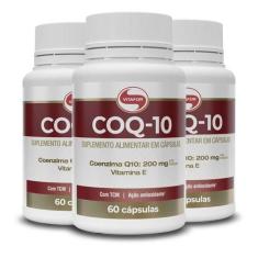 Kit 3 Coenzima Q10 200mg Vitafor 60 Cápsulas
