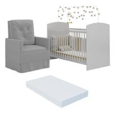 Berço com Colchão e Poltrona de Amamentação Olaf Multimóveis MP4087, B