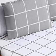 Jogo De Lençol Queen Square 3 Peças Cinza