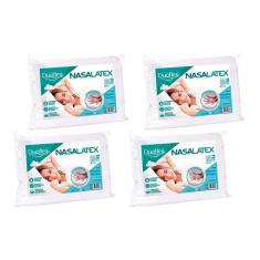 Travesseiro Látex Nasa Nl1101 C/ Capa Percal 200 Fios Kit C/ 4 Un 50x70 - Duoflex
