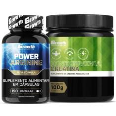 Arginina Pura 120 Caps + Creatina 100g Monohidratada Growth